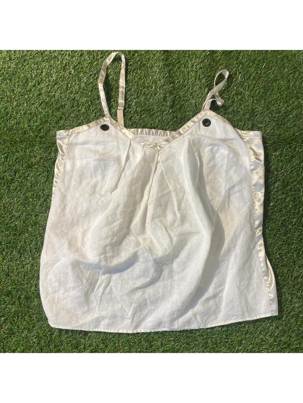 Vintage Y2K Converse One Star White satin cami top with adjustable straps
